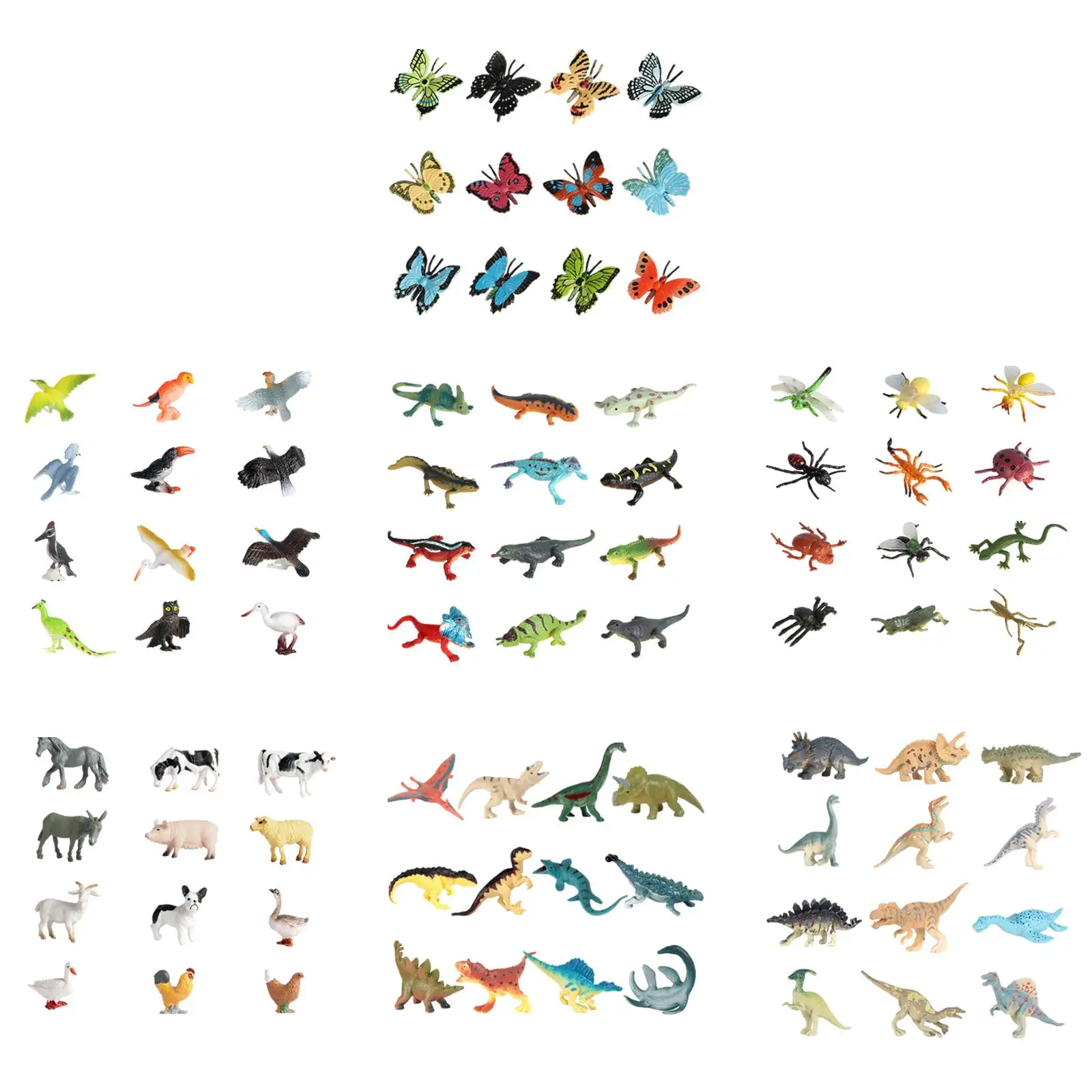 Figuras de animales realistas de plástico para niños y aula