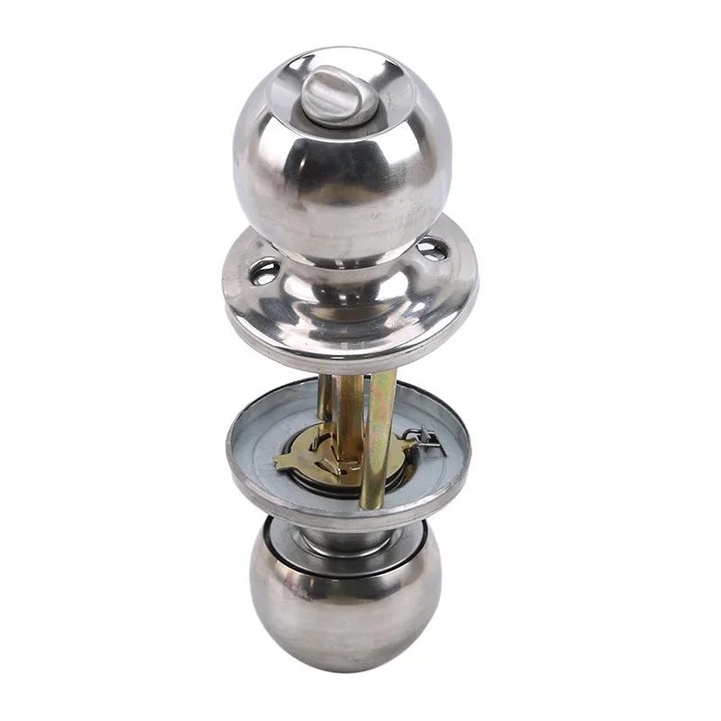 Perilla de puerta con llave globular de aluminio para interior - imagen 2