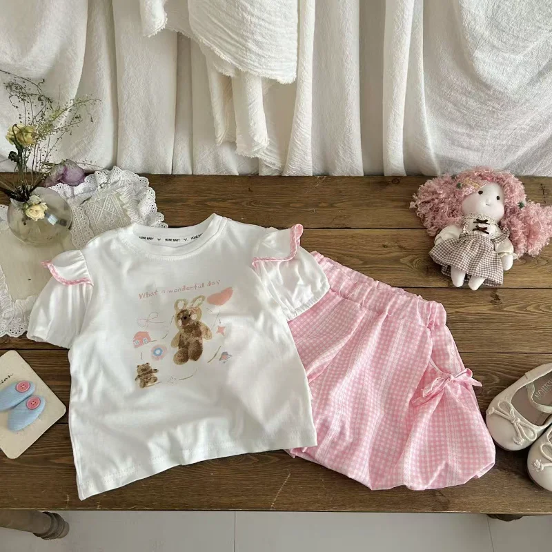 Conjunto verano infantil niñas dibujo: camiseta y pantalón corto - imagen 4
