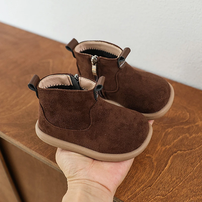 Botines Oxford de gamuza con borreguito antideslizantes para bebés - imagen 3
