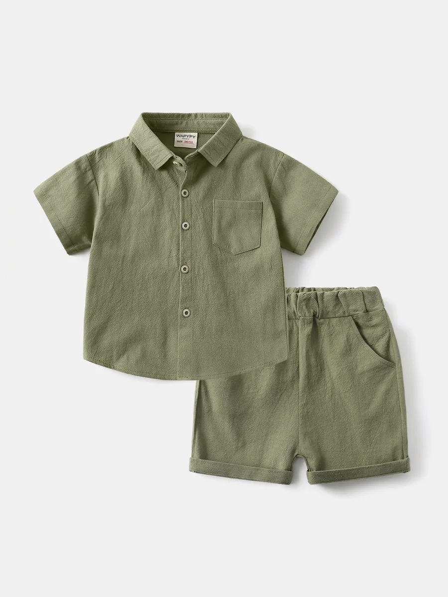 Conjunto verano para niño – Camisa y shorts de algodón - imagen 5