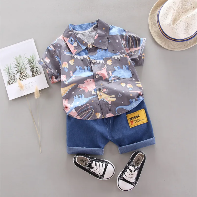 Conjunto verano bebé camiseta dibujos animados y pantalón corto - imagen 3