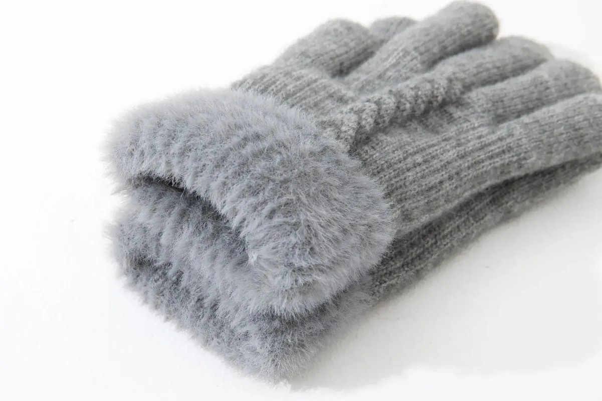 Guantes de invierno gruesos doble capa en lana a prueba del viento - imagen 5