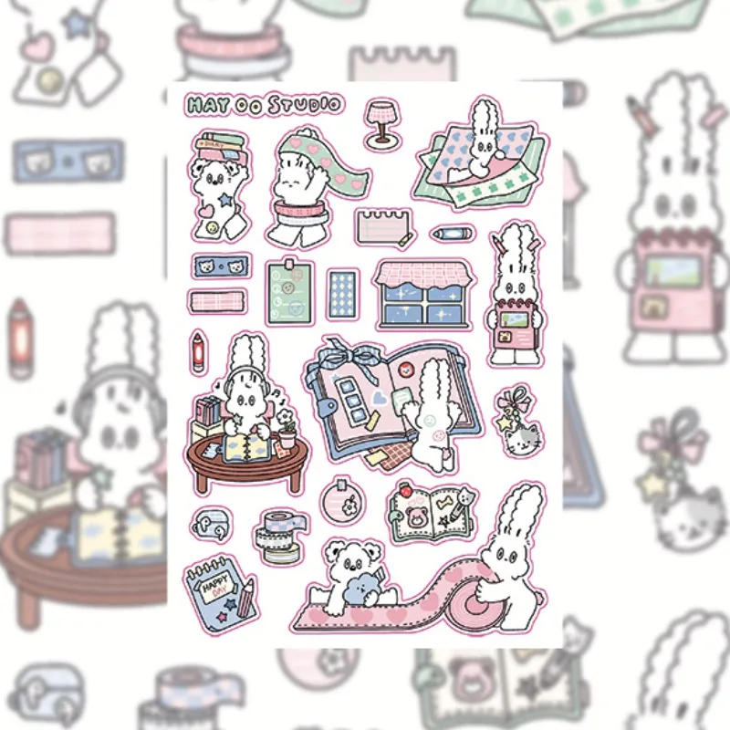 Pegatinas de conejito tierno para decorar diarios, cuadernos y álbumes - imagen 3