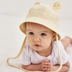 Gorra solar bebé algodón Panamá con orejas de conejo