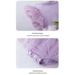 Mono niña floral de tul ligero con mangas fluidas estilo princesa