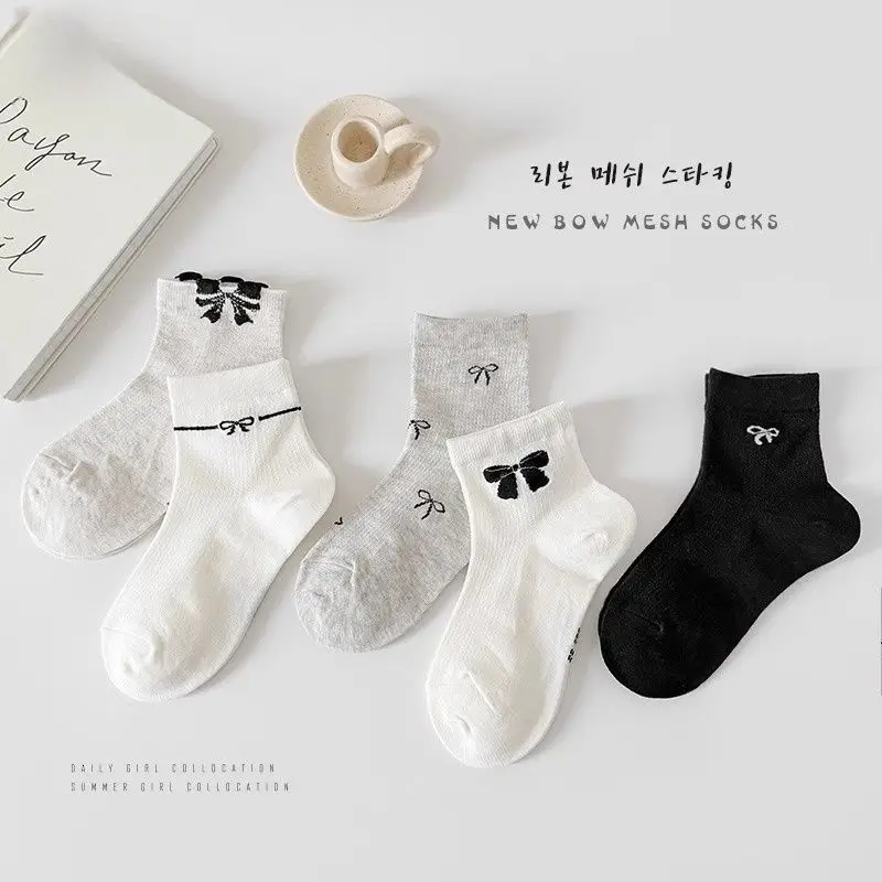 Calcetines finos de verano para niñas con jacquard transpirable - imagen 4