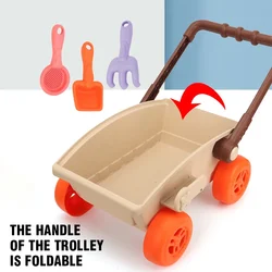 Carretilla de arena con pala y cubo: juguete de playa infantil