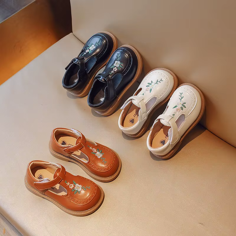 Zapatos escolares bordados para niñas - suela antideslizante - imagen 3