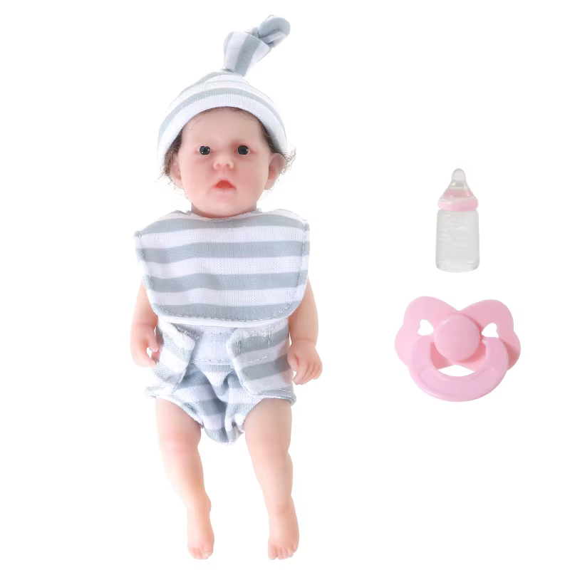 Muñeca bebé recién nacido Reborn de aspecto real con vestido delicado - imagen 5