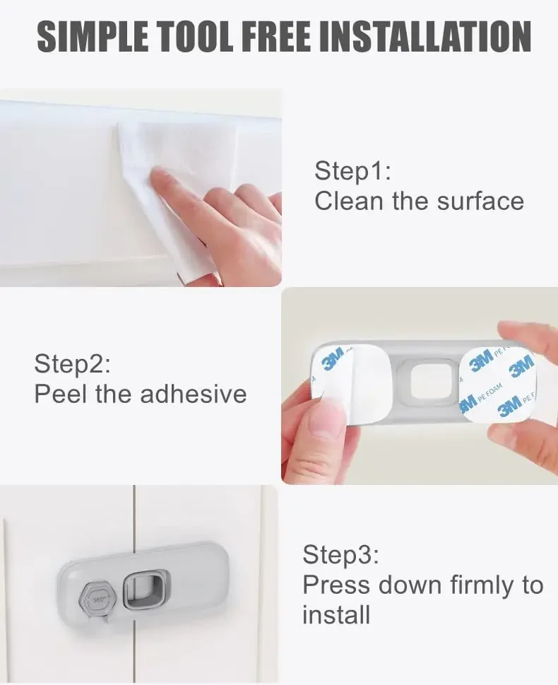 Cerrojos de seguridad para muebles y puertas – 5 piezas anti pellizcos - imagen 2