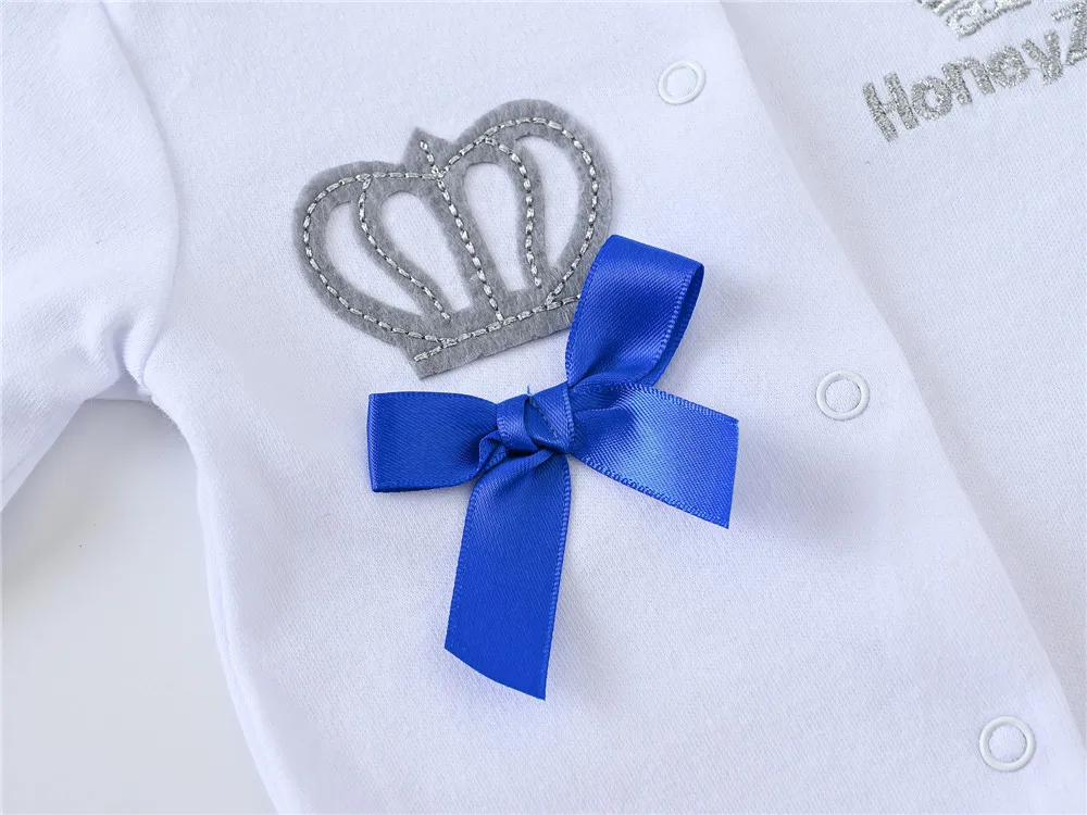 Pelele Royal Crown de algodón para bebé con gorro y guantes - imagen 2