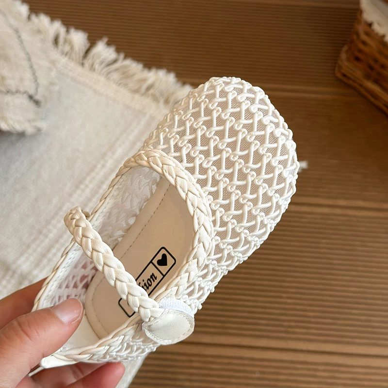 Zapatos de niña tipo princesa tejidos, antideslizantes para verano - imagen 3