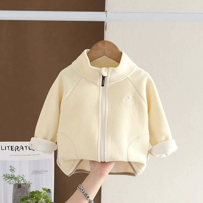 Chaqueta de lana infantil cálida con cuello alto para invierno - imagen 2