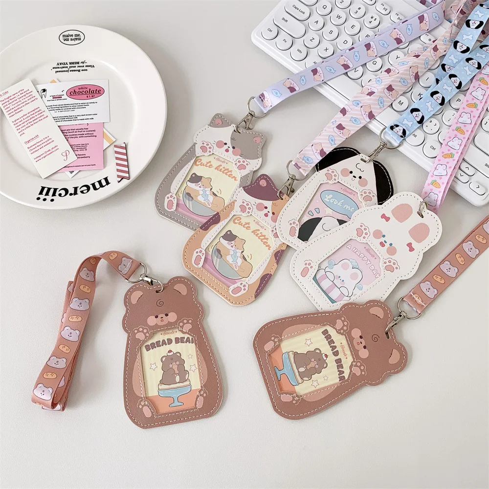 Porta tarjetas con cordón infantil forma de gato - imagen 2