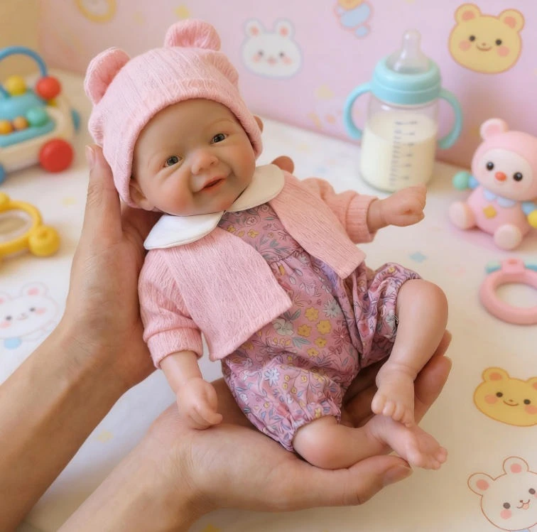 Muñeca Reborn Vivienne de silicona con boca abrible - imagen 5
