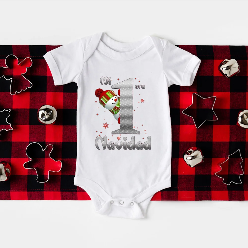 Pelele bebé manga corta con estampado de Papá Noel para Navidad - imagen 3