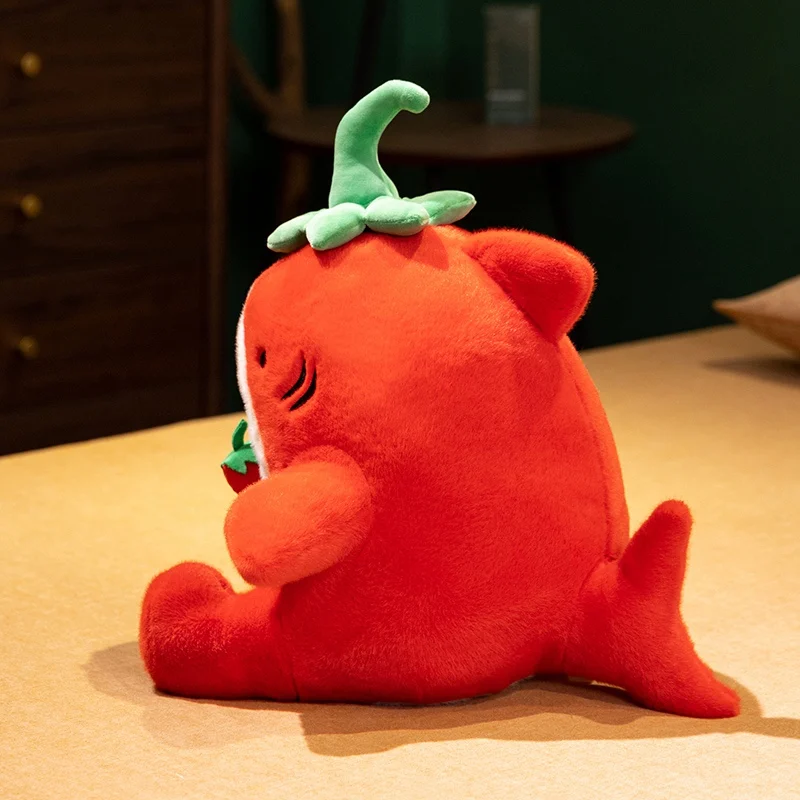 Peluche de tiburón con forma de chile rojo, regalo suave - imagen 3