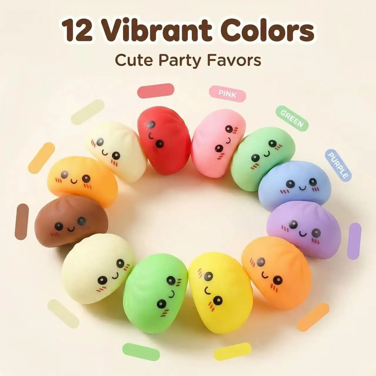 Pelotas antiestrés con forma de dumplings para adultos - imagen 2