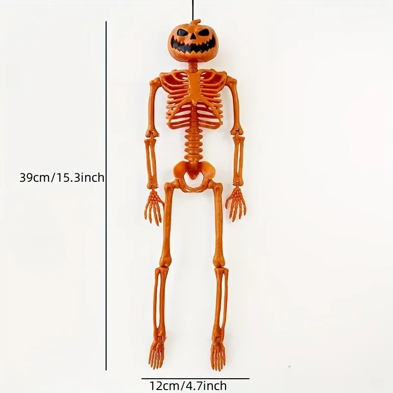 Decoración esqueleto de calabaza de Halloween con articulaciones posables