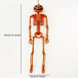 Decoración esqueleto de calabaza de Halloween con articulaciones posables