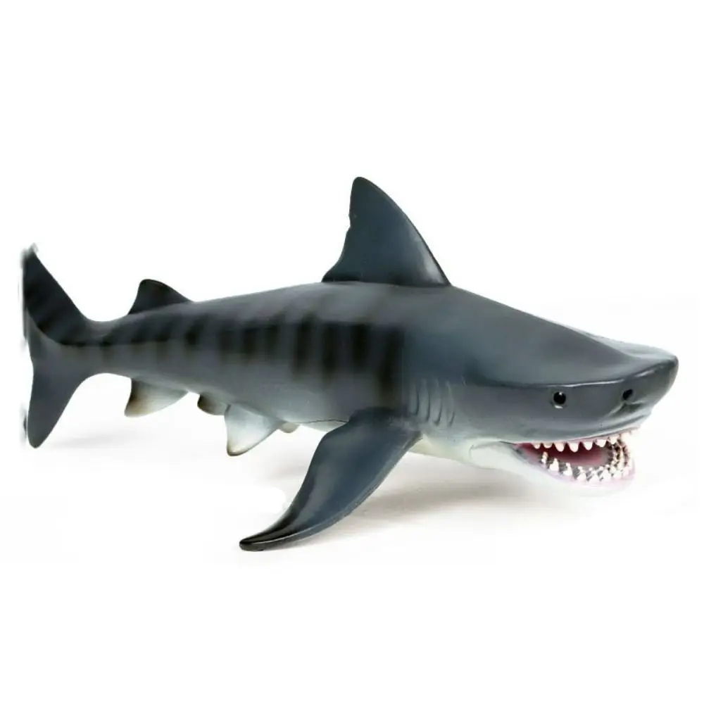 Figura tiburón plástico realista para decoración marina infantil - imagen 5