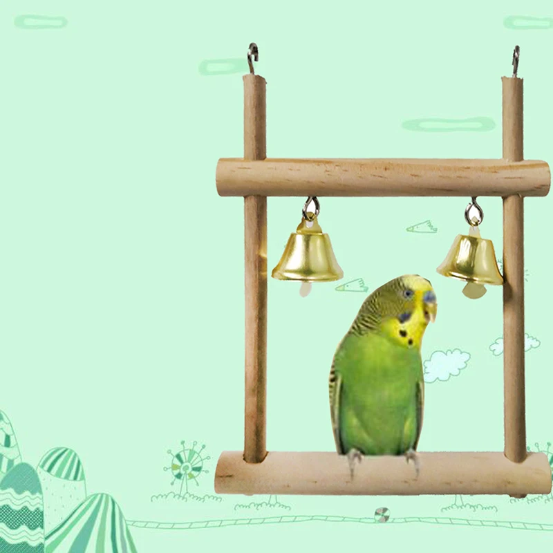 Juguete para loros de madera soporte con cuentas corazón estrella - imagen 4