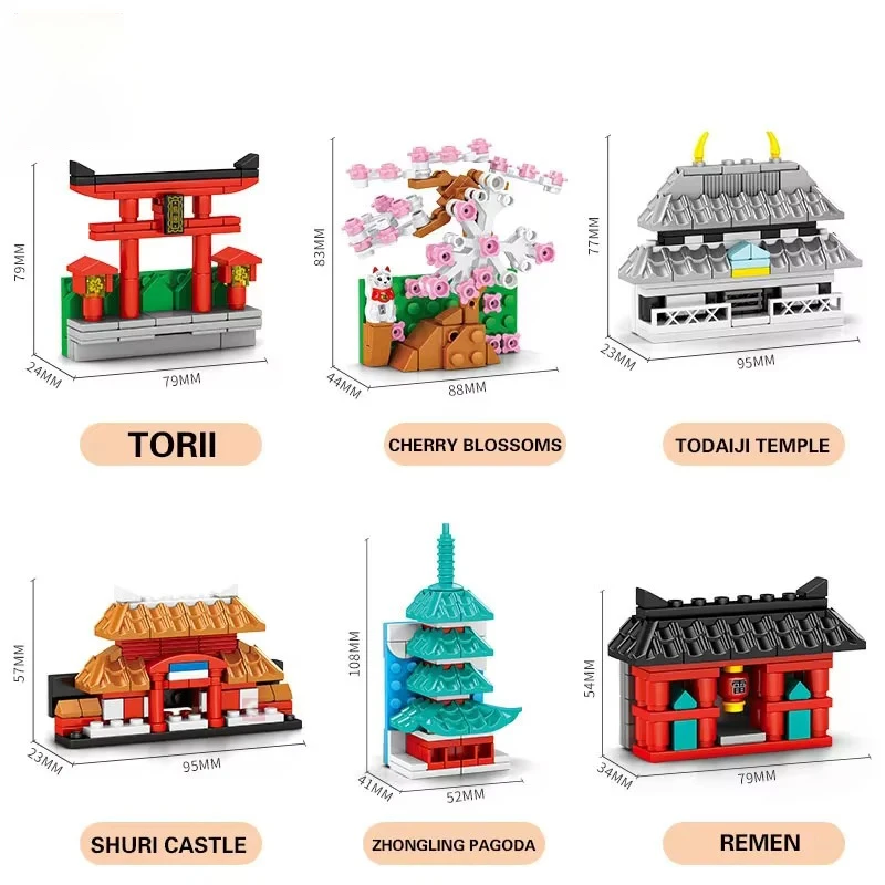 Imanes de nevera con arquitectura japonesa y flor de cerezo - imagen 5