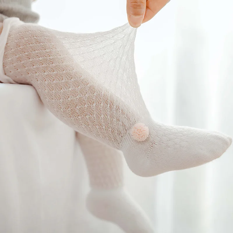 Calcetines altos de encaje con lazo para niña recién nacida - imagen 2