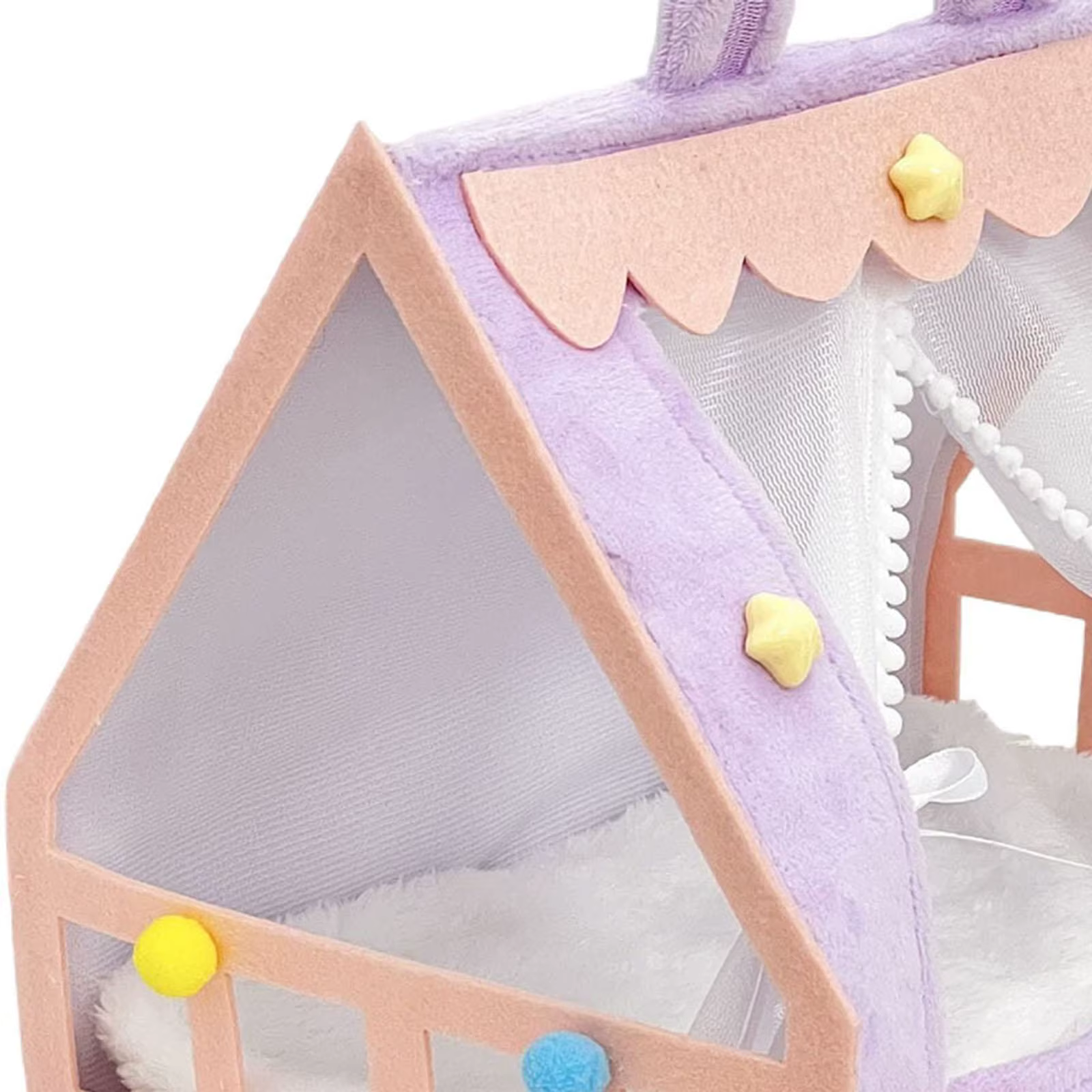 Cama de muñecas portátil con peluche suave para casa de juegos - imagen 4