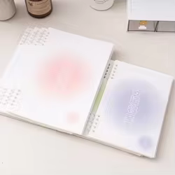 Cuaderno de hojas sueltas con portada forrada, estilo tierno