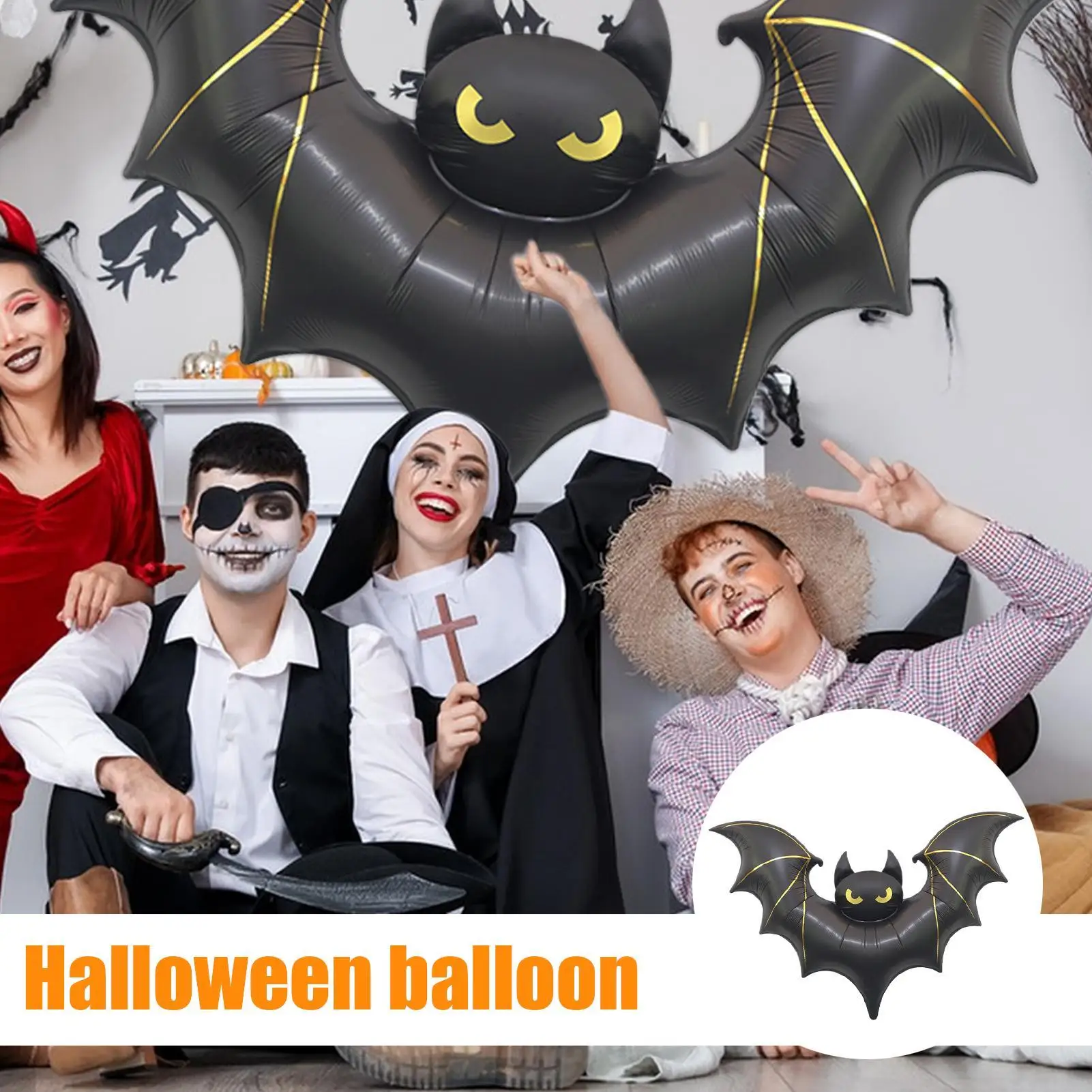 Globos de murciélago negro para Halloween – Espeluznantes en fiestas - imagen 2