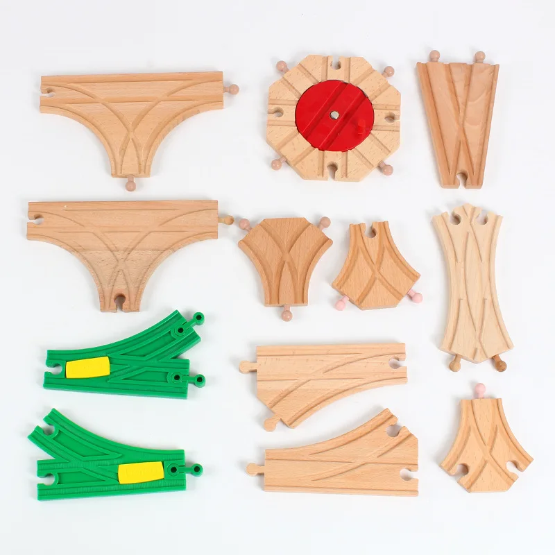 Pista de tren de madera con vagones – Juguete educativo para niños - imagen 5
