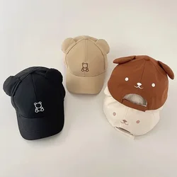 Gorra bebé oso de dibujos animados con visera solar ajustable