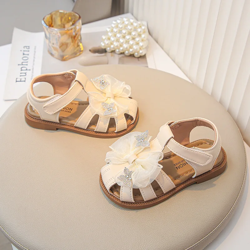 Zapatos planos de cuero para niña – Lazo brillante - imagen 2