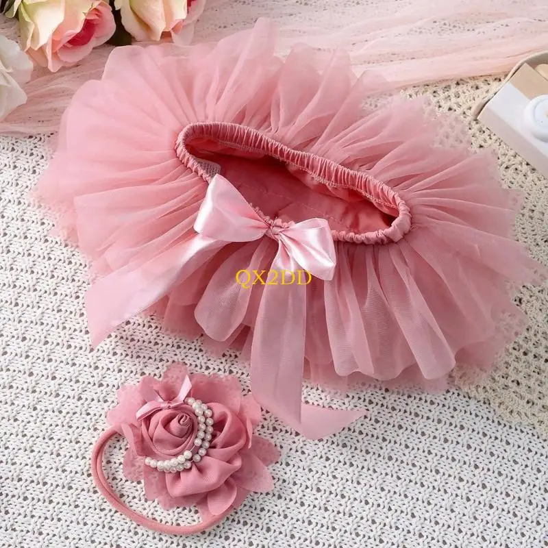 Vestido de tul con lazo y diadema para sesión de fotos bebé - imagen 2