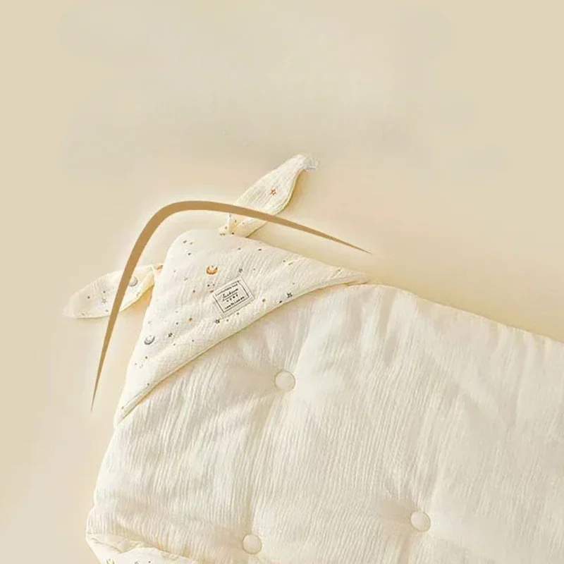 Manta para recién nacido de algodón suave con orejas de conejo - imagen 4