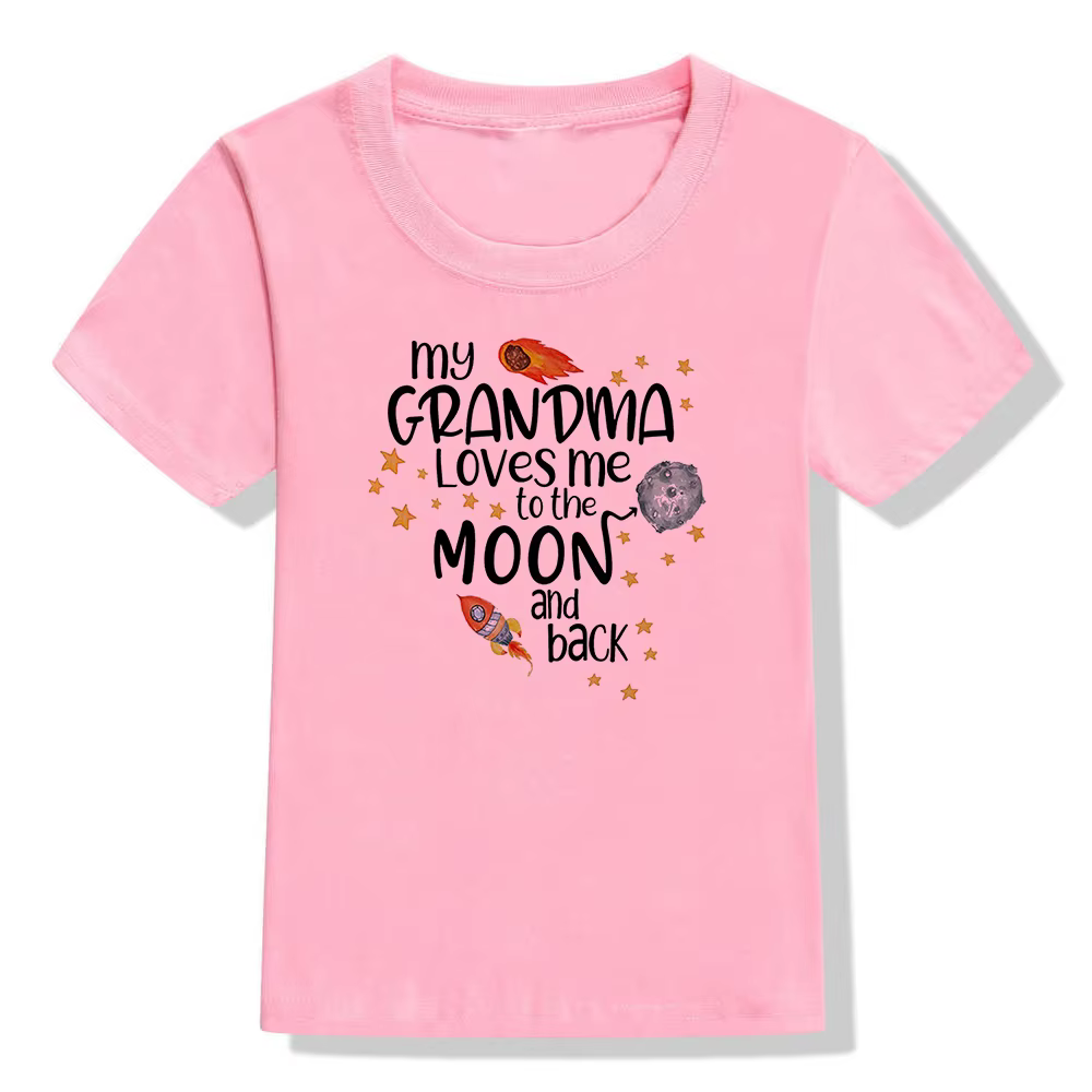 Camiseta niño manga corta con print "Mi abuela me ama hasta la luna" - imagen 3