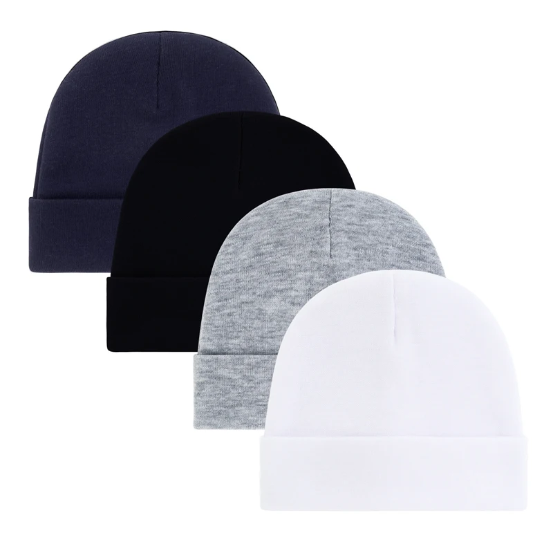 Gorros de algodón para recién nacido – Color sólido - imagen 4