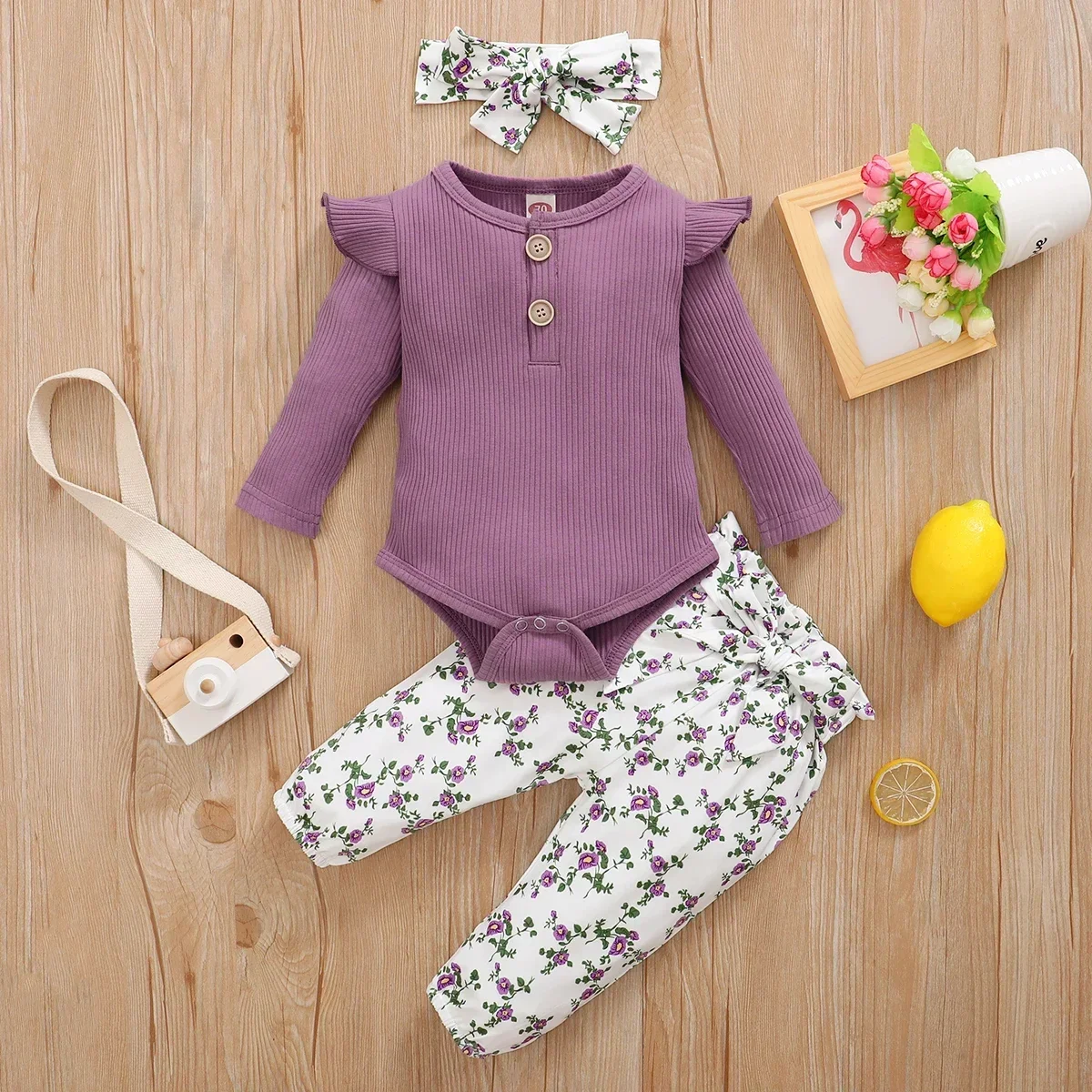 Conjunto para niña recién nacida con ropa cómoda de diario - imagen 3