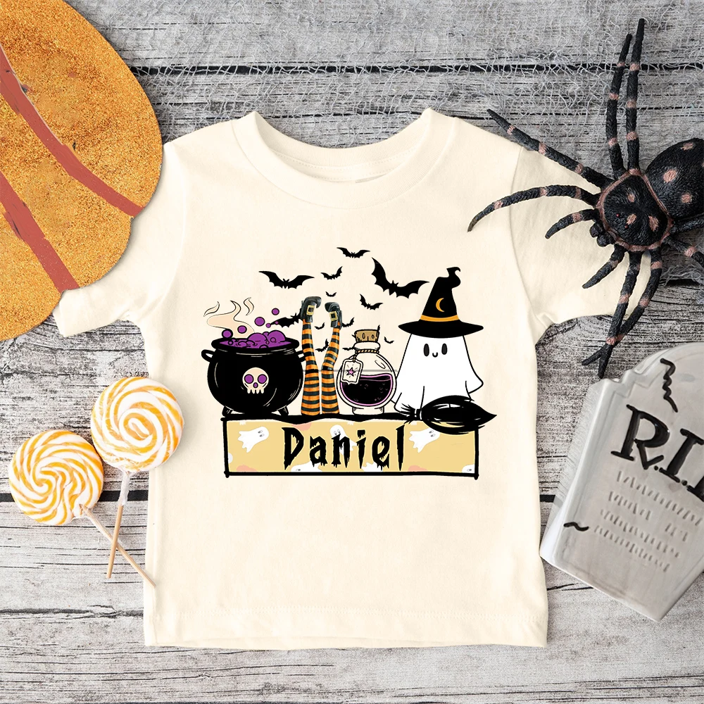 Camisa personalizada Halloween para niños – Estilo retro manga corta - imagen 2