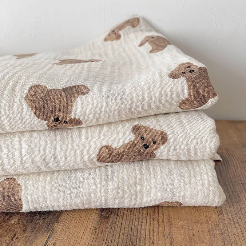 Toalla de baño bebé de muselina transpirable con estampado de oso - imagen 4