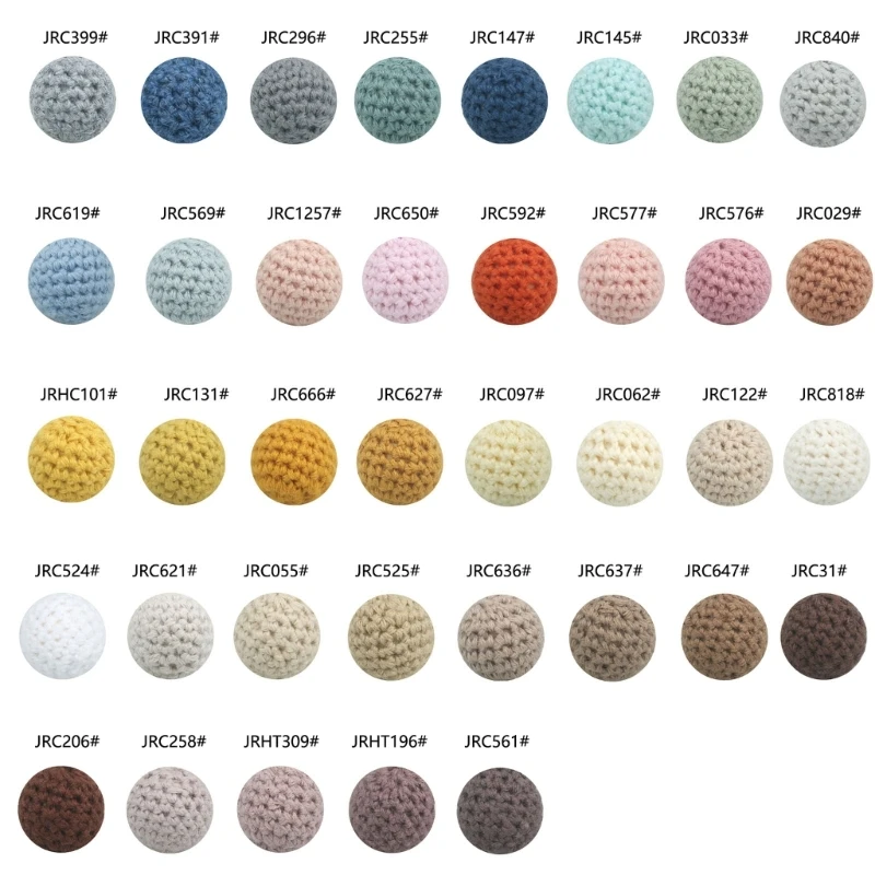 Cuentas de lana de ganchillo en colores suaves