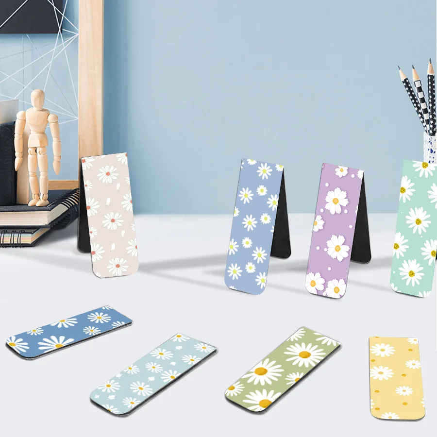 Marcapáginas magnéticos para planificador de flores con imán en libros