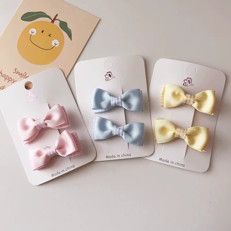 Pinzas para el pelo con lazo doble capa estilo coreano caramelo - imagen 4
