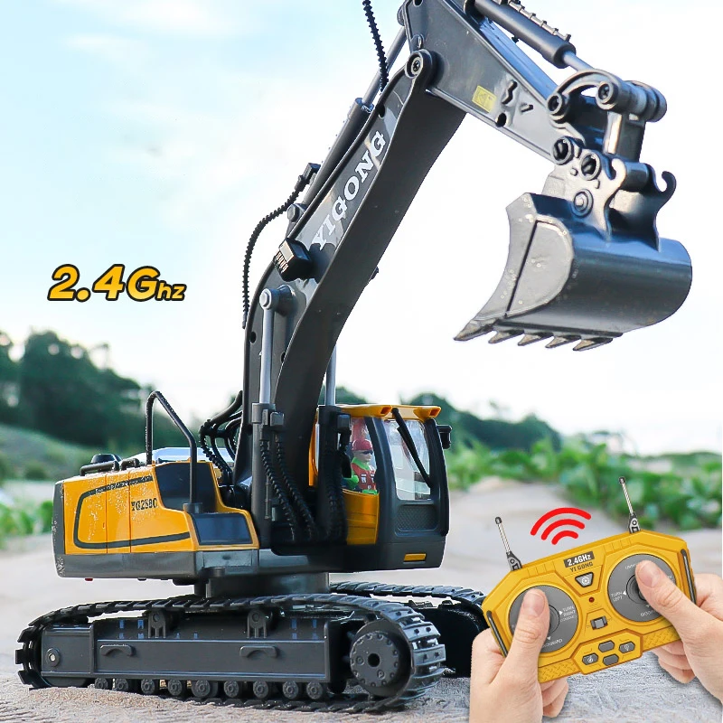 Excavadora a control remoto sobre orugas para niños, Bulldozer - imagen 3