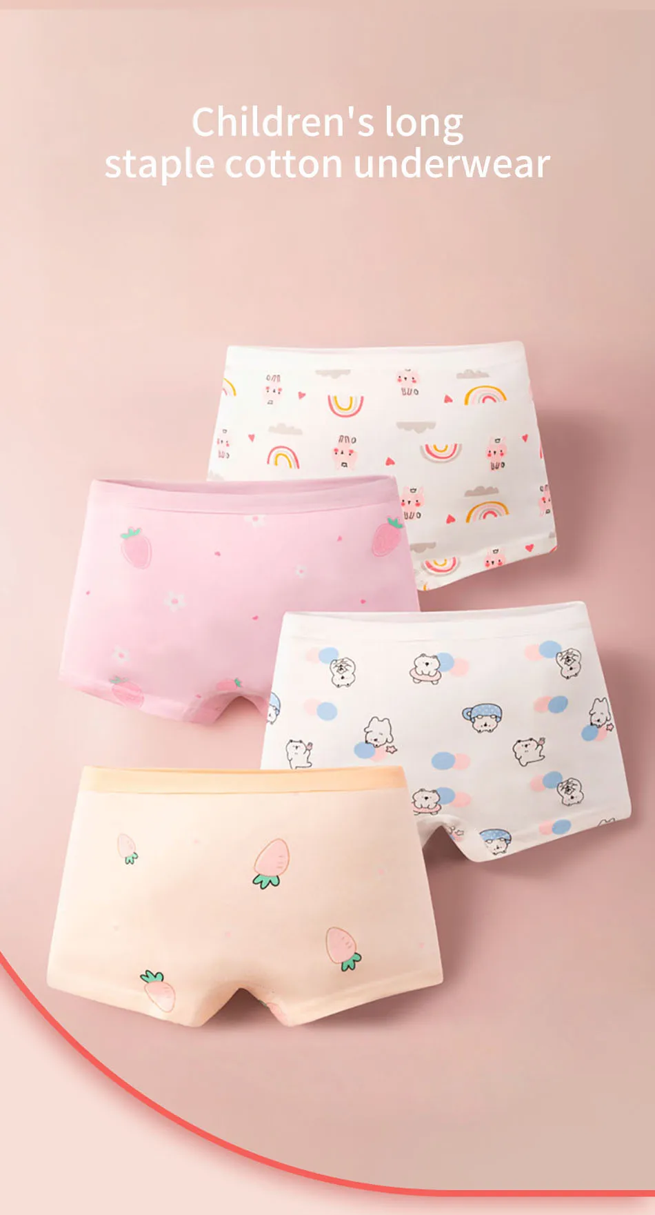 Vista frontal de las bragas con estampados infantiles