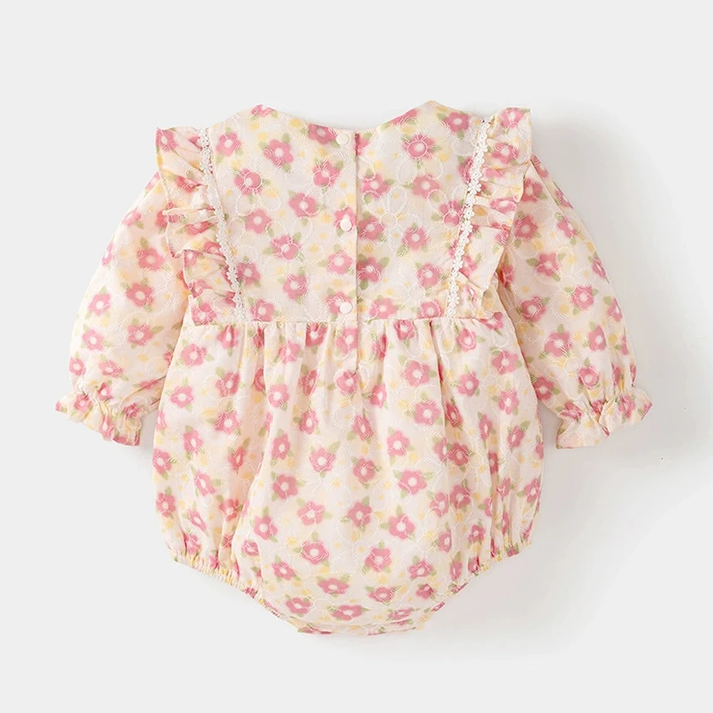 Conjunto 2 piezas para recién nacida: mono de algodón con flores - imagen 4