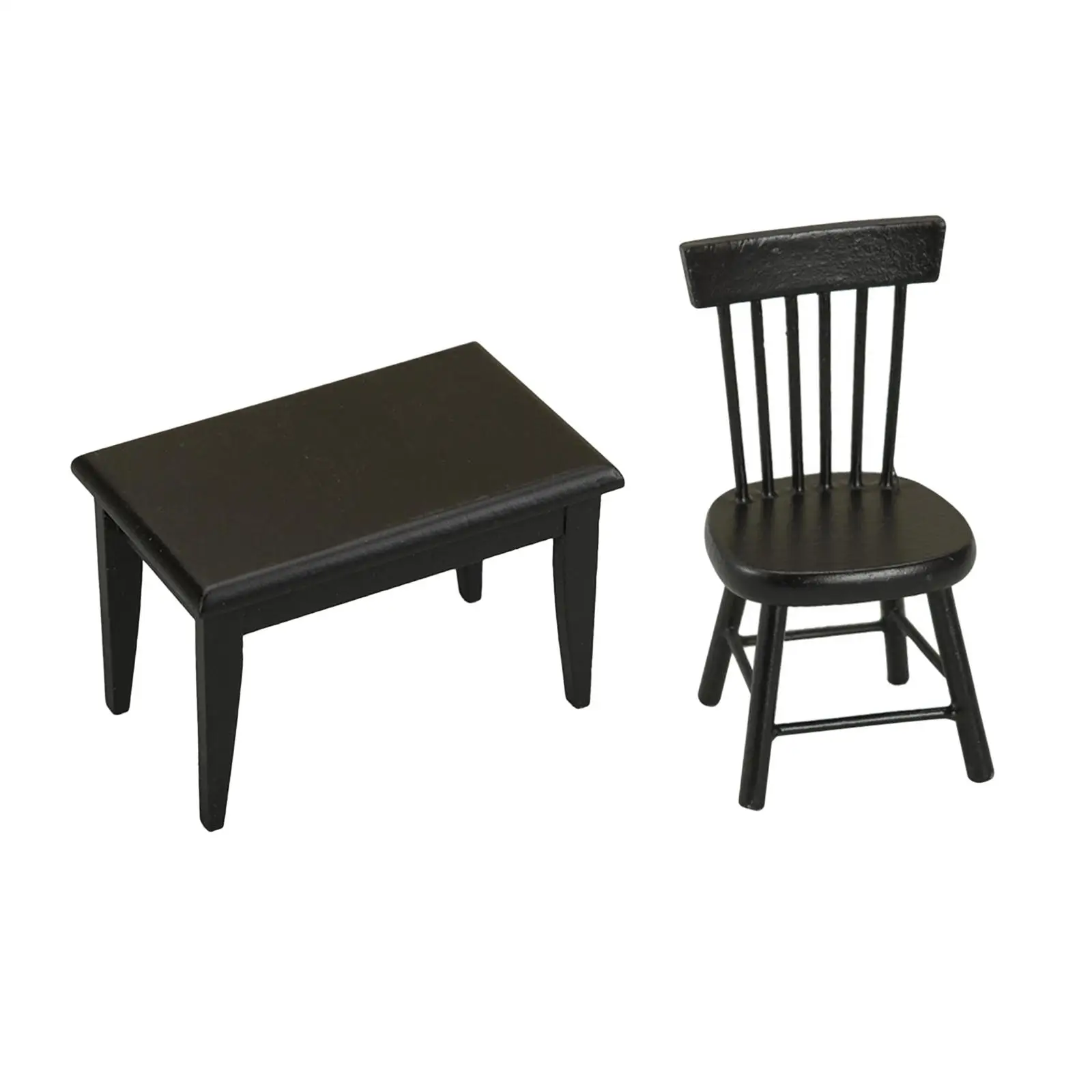 Muebles para casa de muñecas retro comedor, adorno decorativo - imagen 2