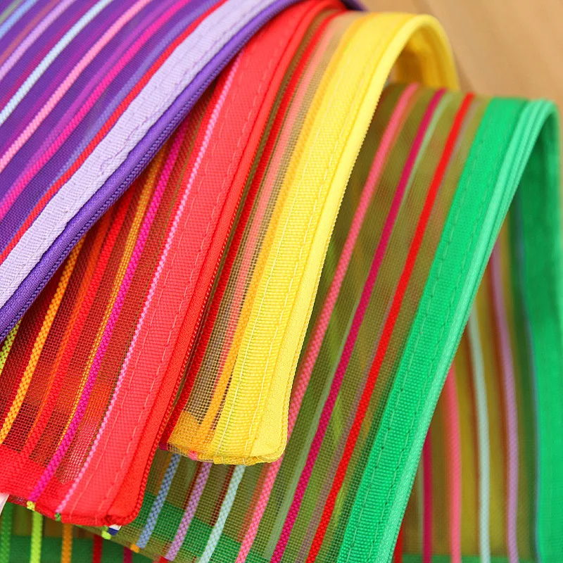 Estuche escolar de nailon multicolor para lápices y documentos - imagen 4